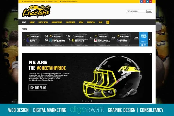 digeevent_portfolio_hertfordshire_cheetahs_website